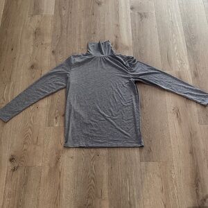 Gray Long Sleeve Turtleneck Top